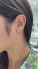 0.50tcw 14K Gold Light Spring Green Emerald Round Cut Bezel Set Everyday Chunky Petite Stud Earrings