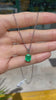 2.95tcw  Vivid Green emerald cut Colombian emerald diamond dangle necklace 18K gold