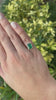 2.95tcw 18K Fine Quality Rich Dark Green Emerald Cut & Diamond Halo Floral Right Hand Engagement Ring