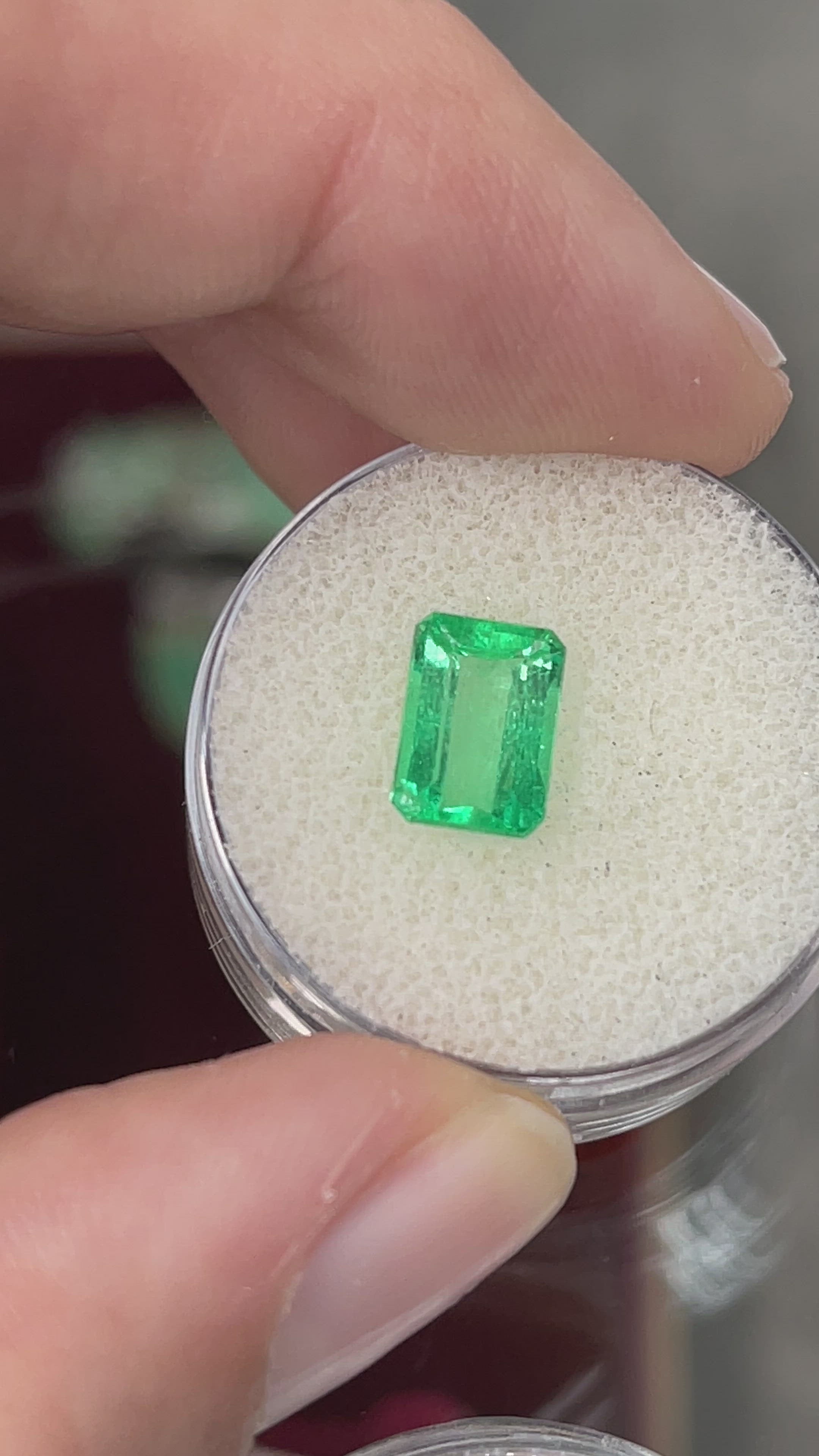 1.50 Carat Chromatic Green Natural Loose Colombian Emerald- Emerald Cut