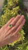 4.20ct 18K Gold Deep Forest Dark Green Men's Solitaire Emerald Matte Hammered Finish Ring