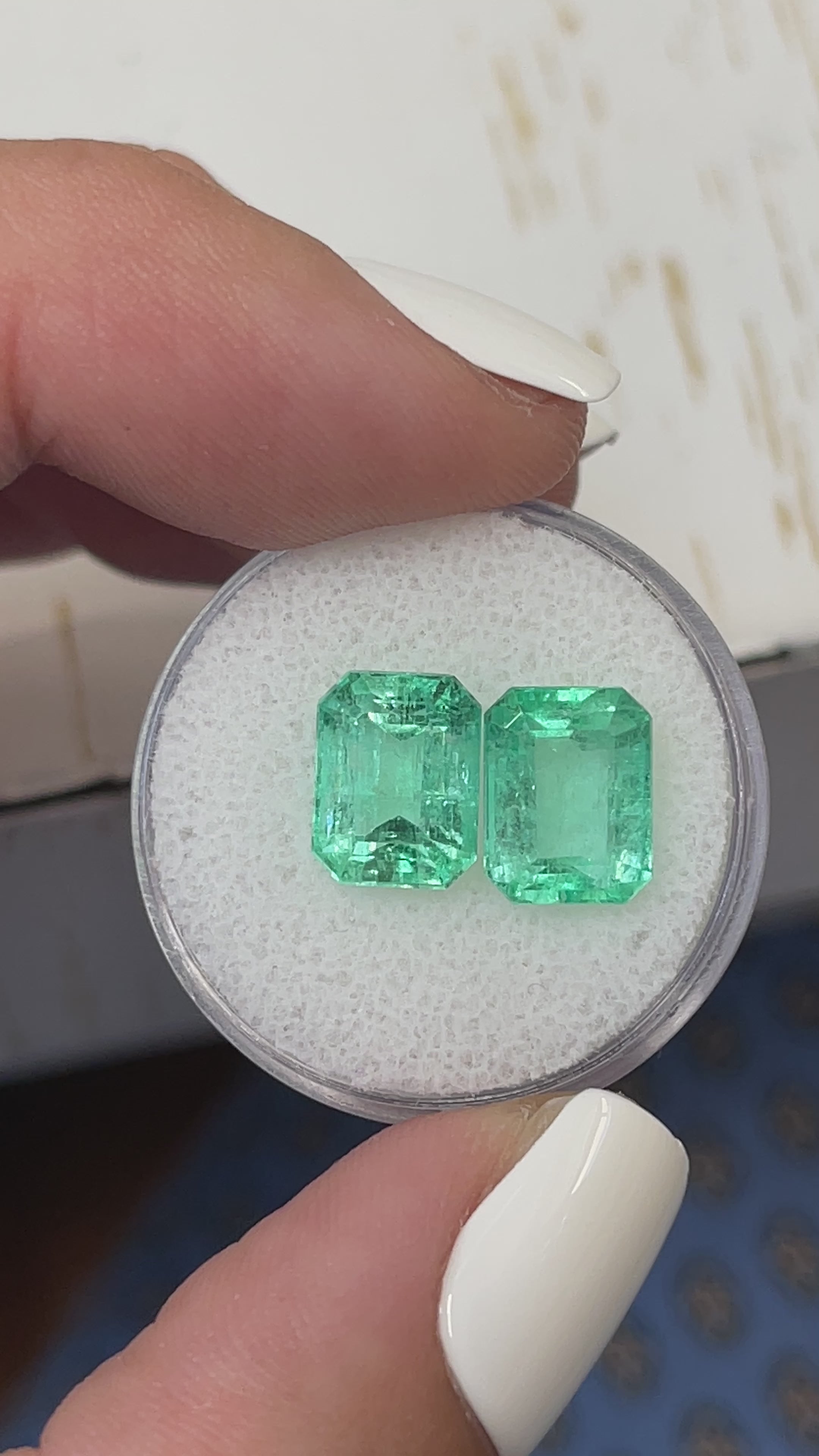 6.63tcw 10x8 Matching Green Loose Colombian Emeralds-Emerald Cut