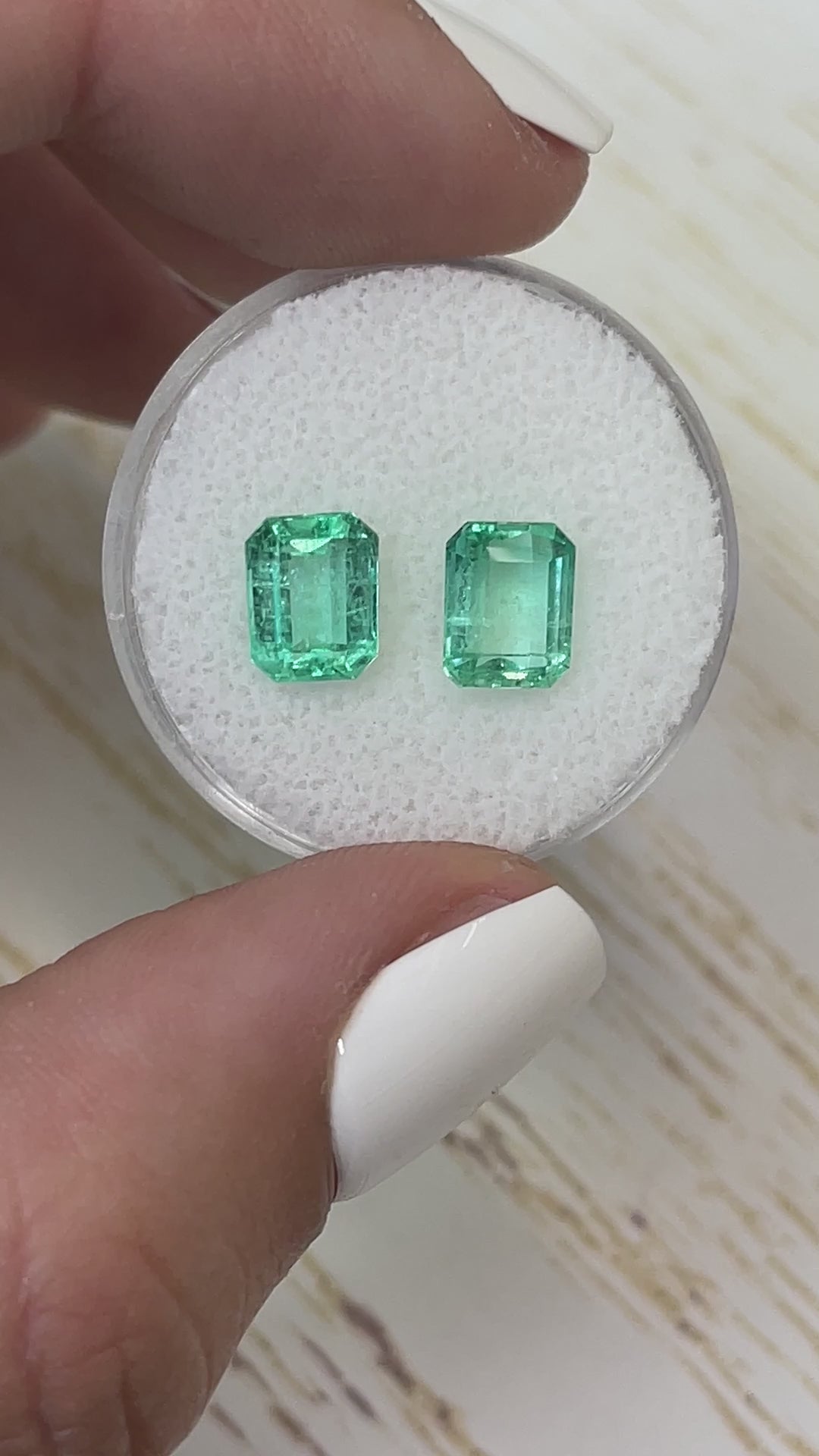 3.35tcw 8x6 Matching Green Loose Colombian Emeralds-Emerald Cut