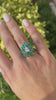 3.38tcw 14K White Gold Teardrop Diamond & Emerald Cluster Statement Ring