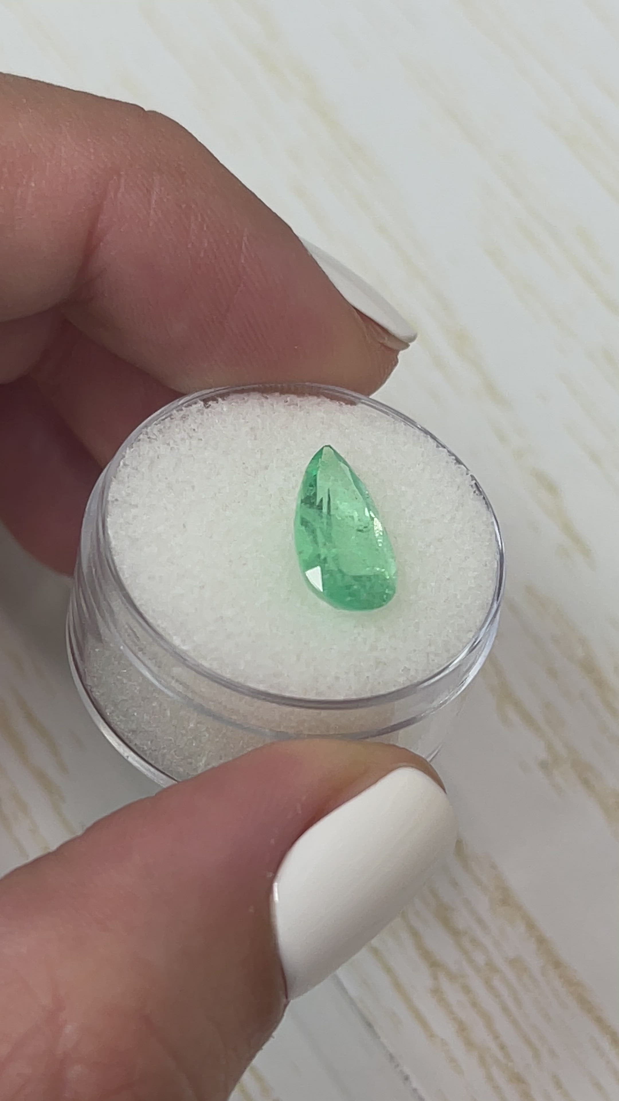 2.76 Carat Elongated Green Natural Loose Colombian Emerald-Pear Cut