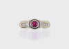 14K Round Natural Red Ruby & Diamond Solitaire Ring video