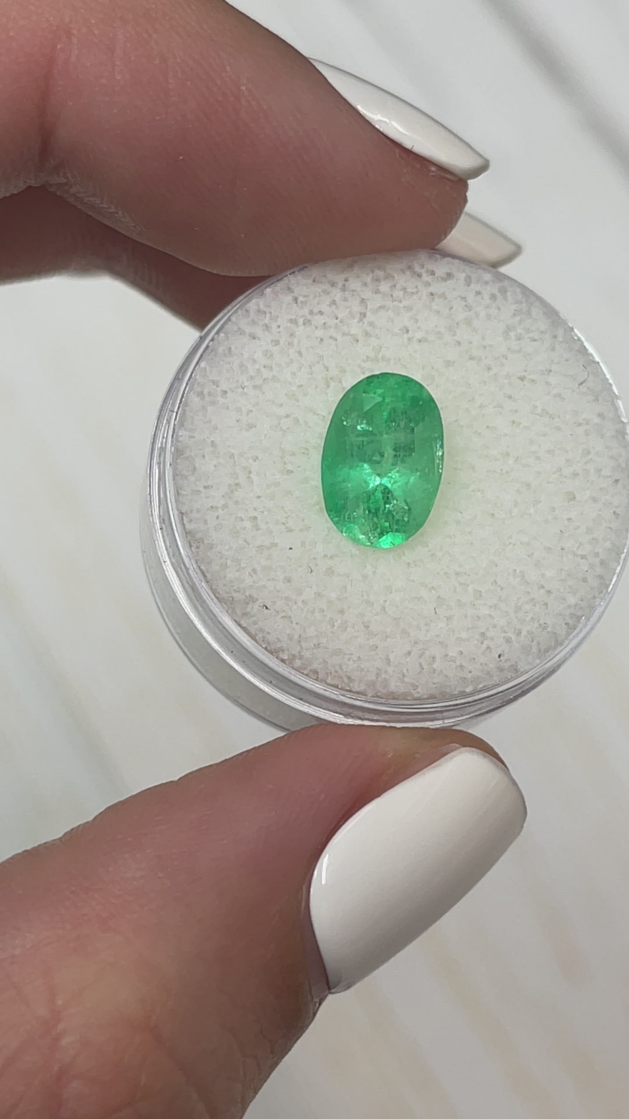 2.18 Carat 10x7 Yellowish Green Natural Loose Colombian Emerald-Oval Cut