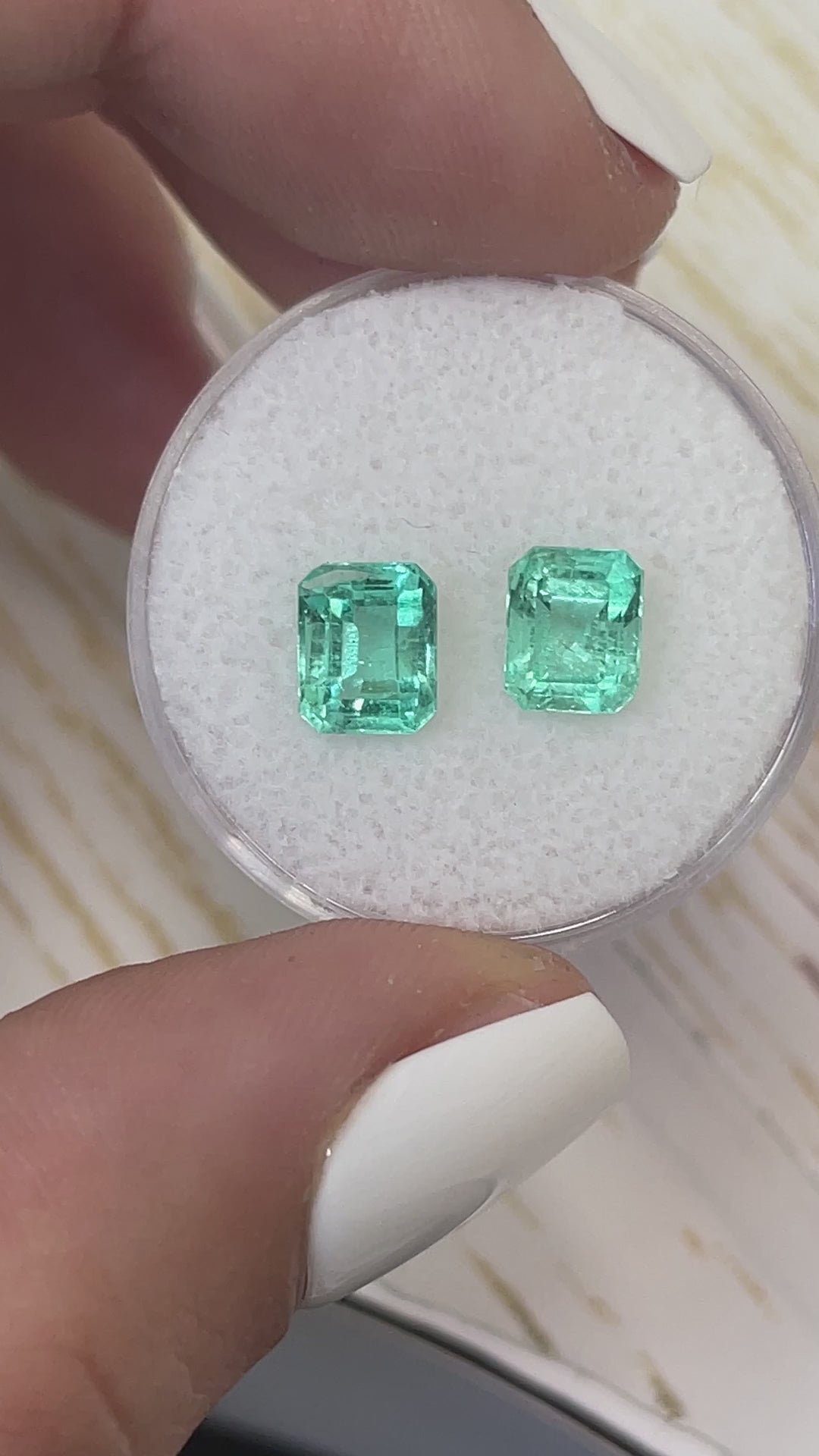 2.52tcw 7x5.5 Matching Green Loose Colombian Emeralds-Emerald Cut