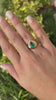 2.47ct 18K Solid Gold Bezel Teardrop Emerald Solitaire Gypsy Ring