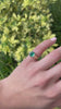 2.22tcw 14K Genuine Oval Cut Deep Medium Dark Green Emerald & Diamond Accent Tension Set Ring