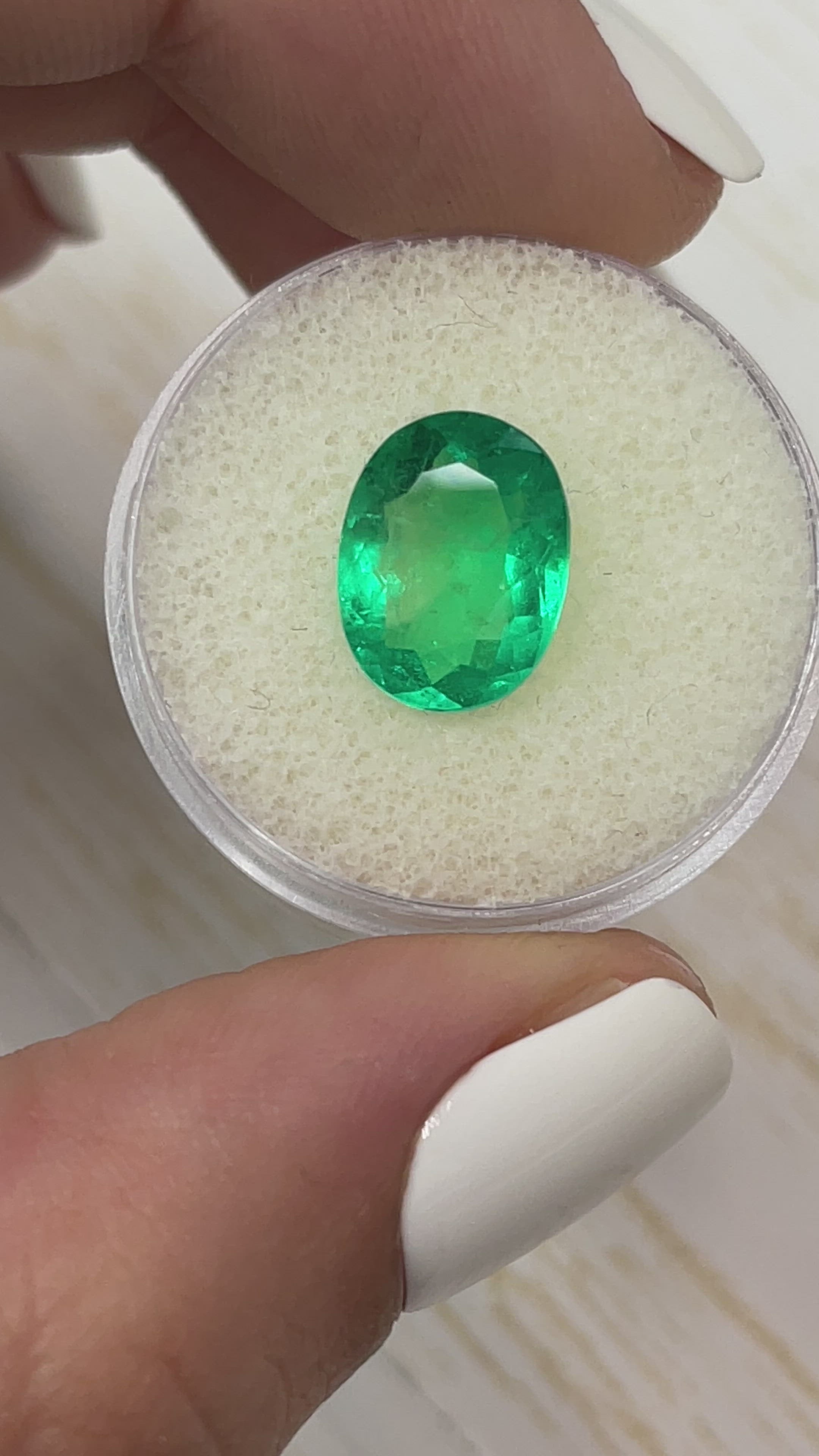 3.98 Carat 12x9 Captivating Green Natural Loose Colombian Emerald-Oval Cut