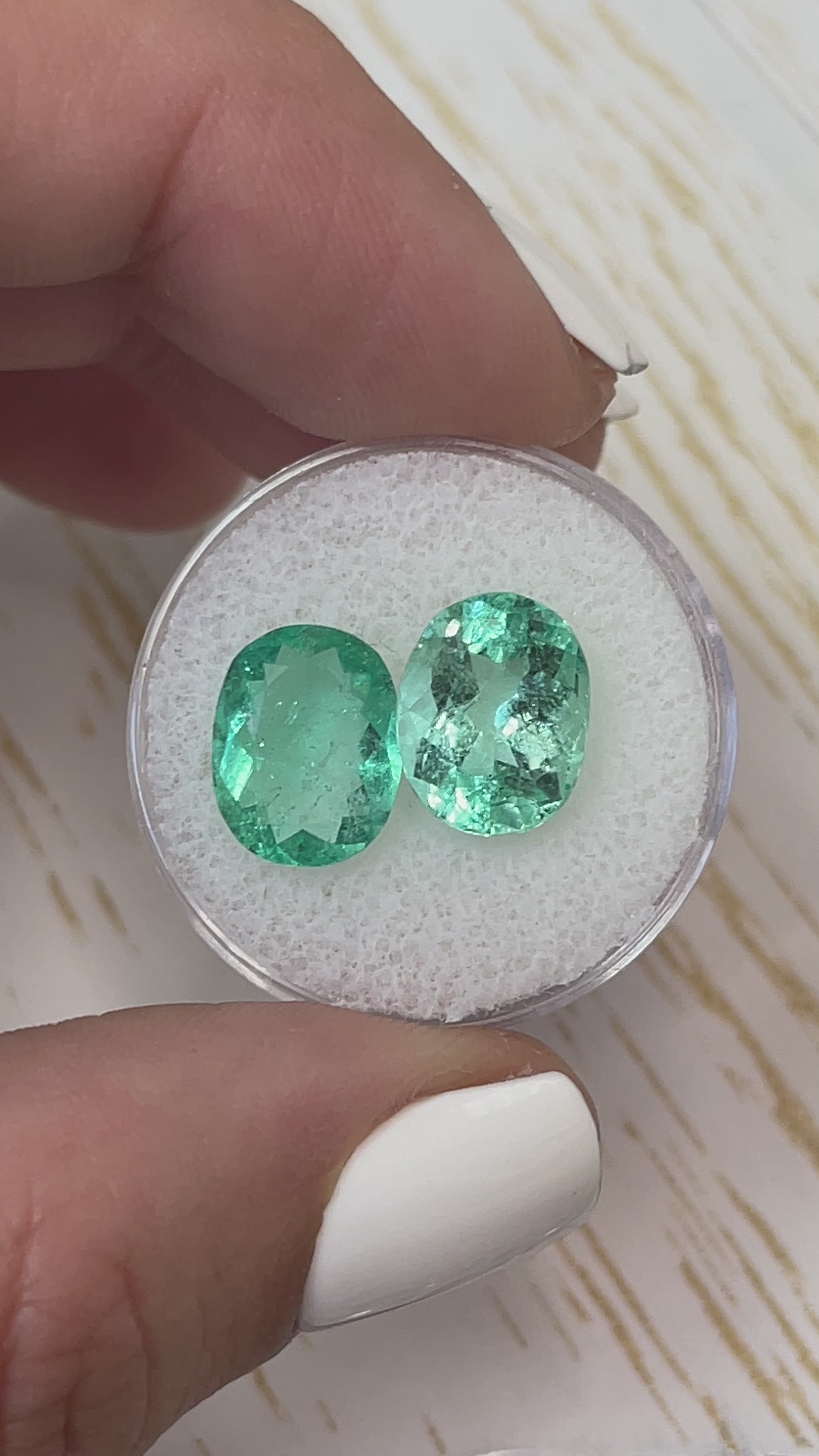 7.49tcw 11x9 Matching Loose Colombian Emeralds-Oval Cut