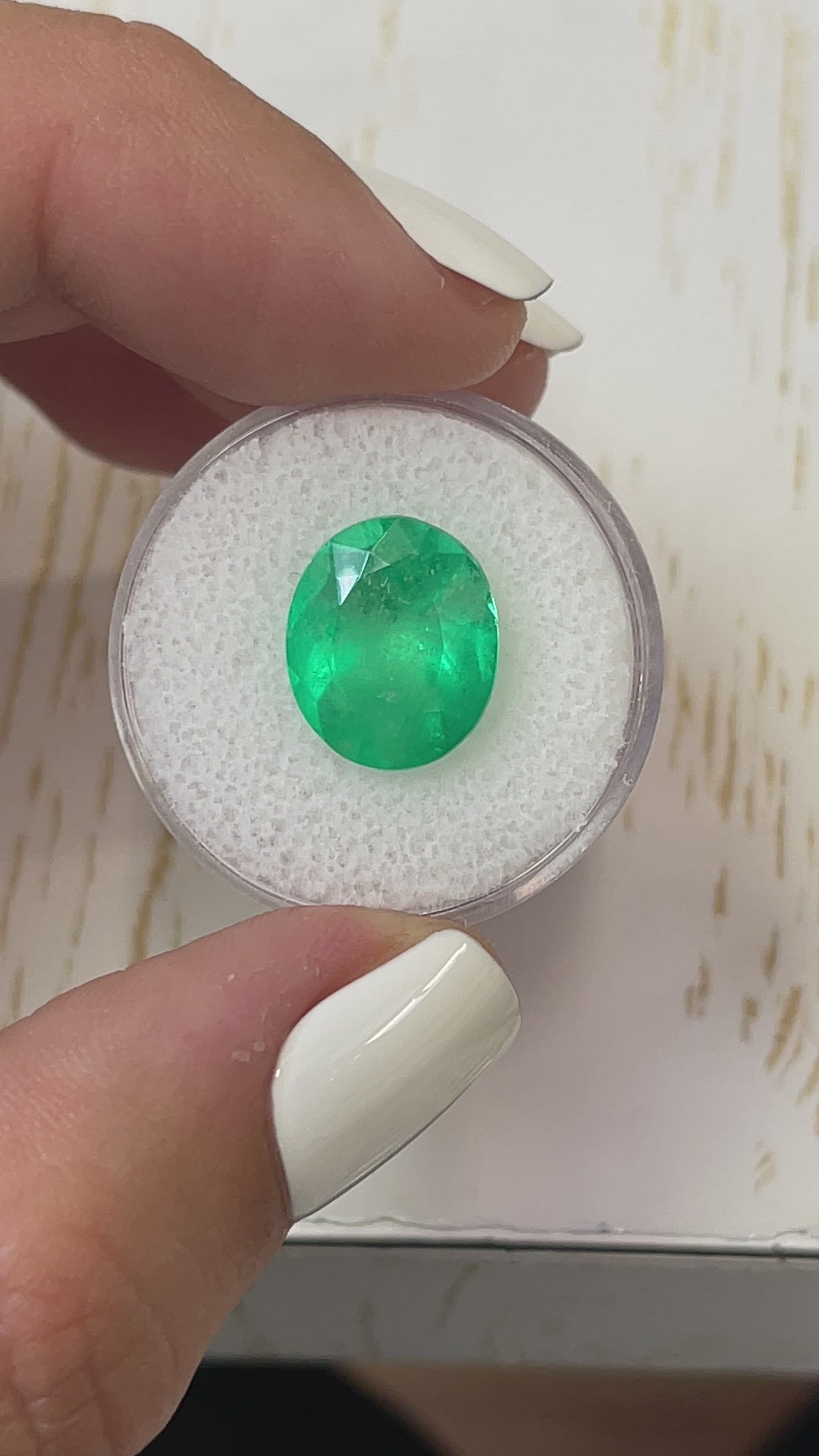 6.35 Carat 13x11 Neon Green Natural Loose Colombian Emerald-Oval Cut