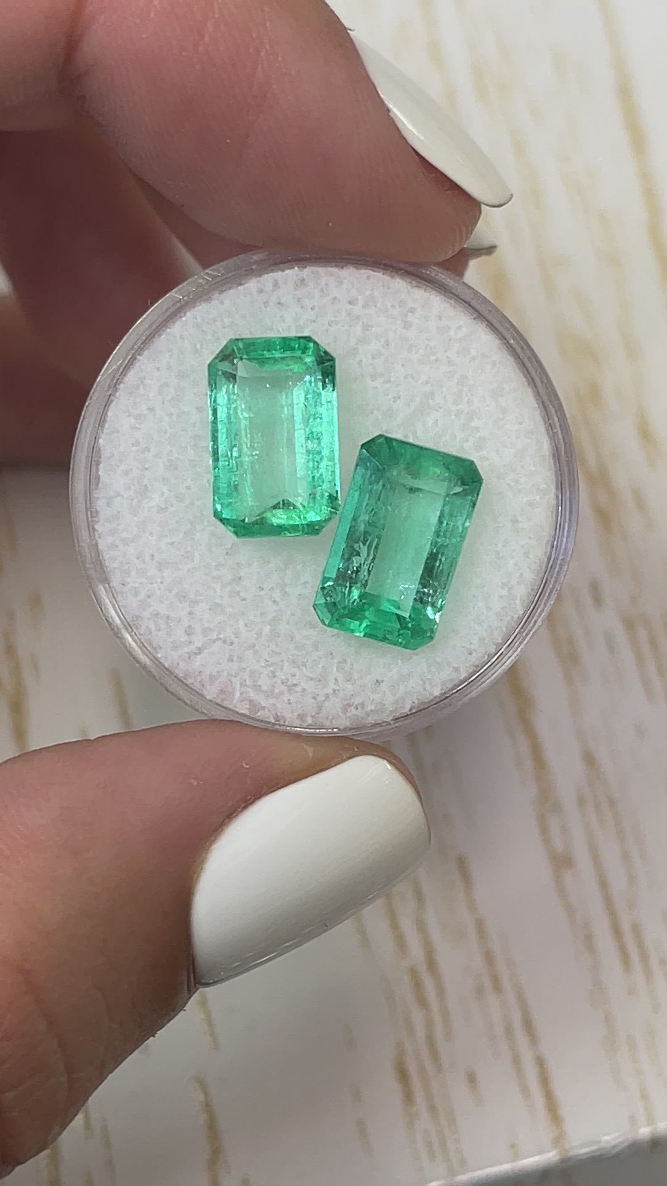 7.56tcw 11x7 Elongated Matching Loose Colombian Emeralds-Emerald Cut