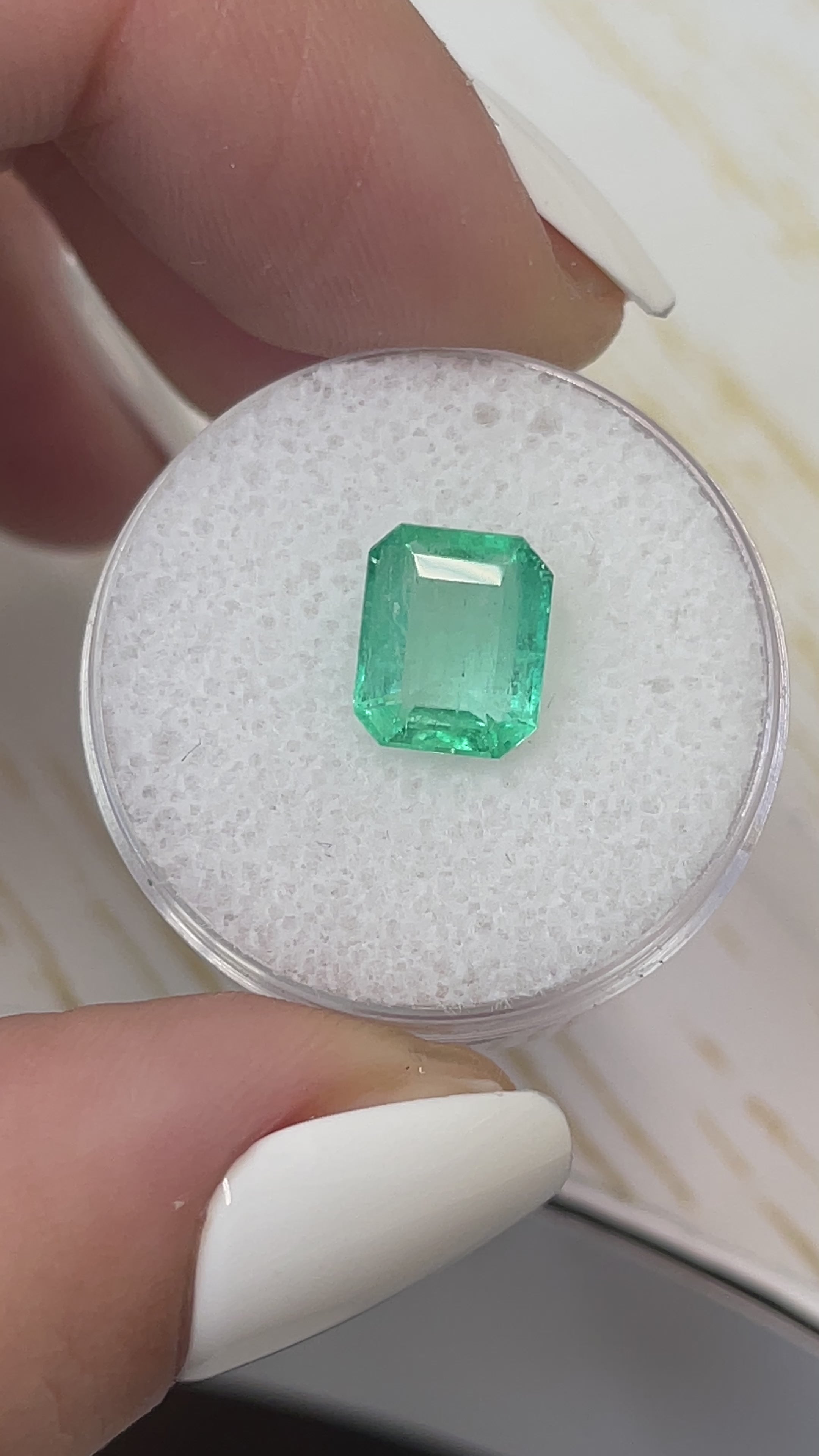 2.34 Carat 9x7.5 Light Bluish Natural Loose Colombian Emerald-Emerald Cut