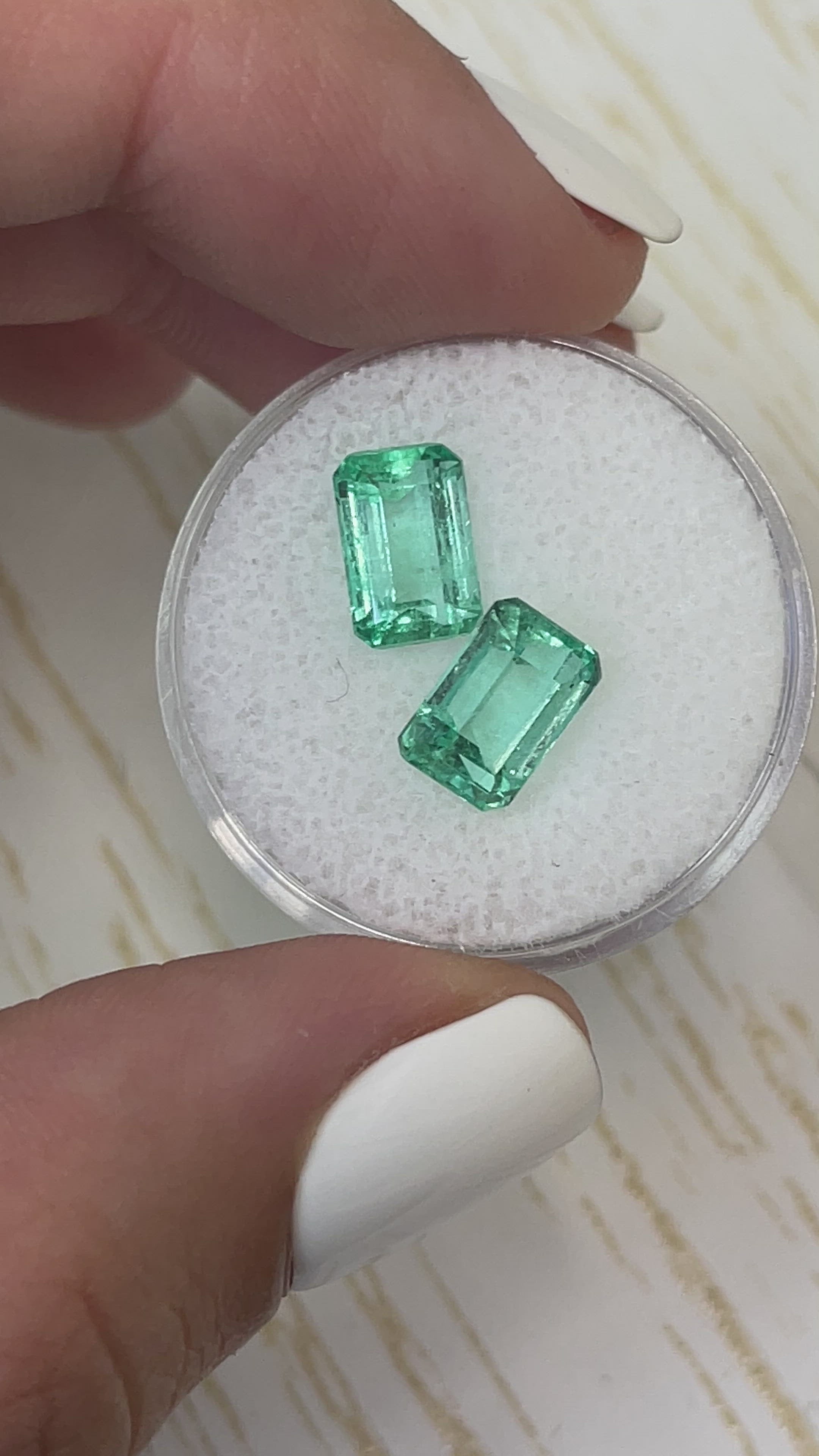 3.93tcw 9x6 Matching Loose Colombian Emeralds-Emerald Cut