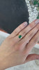 2.52tcw 18K Natural Emerald Cut & Diamond Baguette Fine Quality Dark Green Three Stone Ring