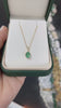 1.15tcw 14K May Birthday Gift Natural Oval Cut Emerald & Diamond Halo Pendant Necklace