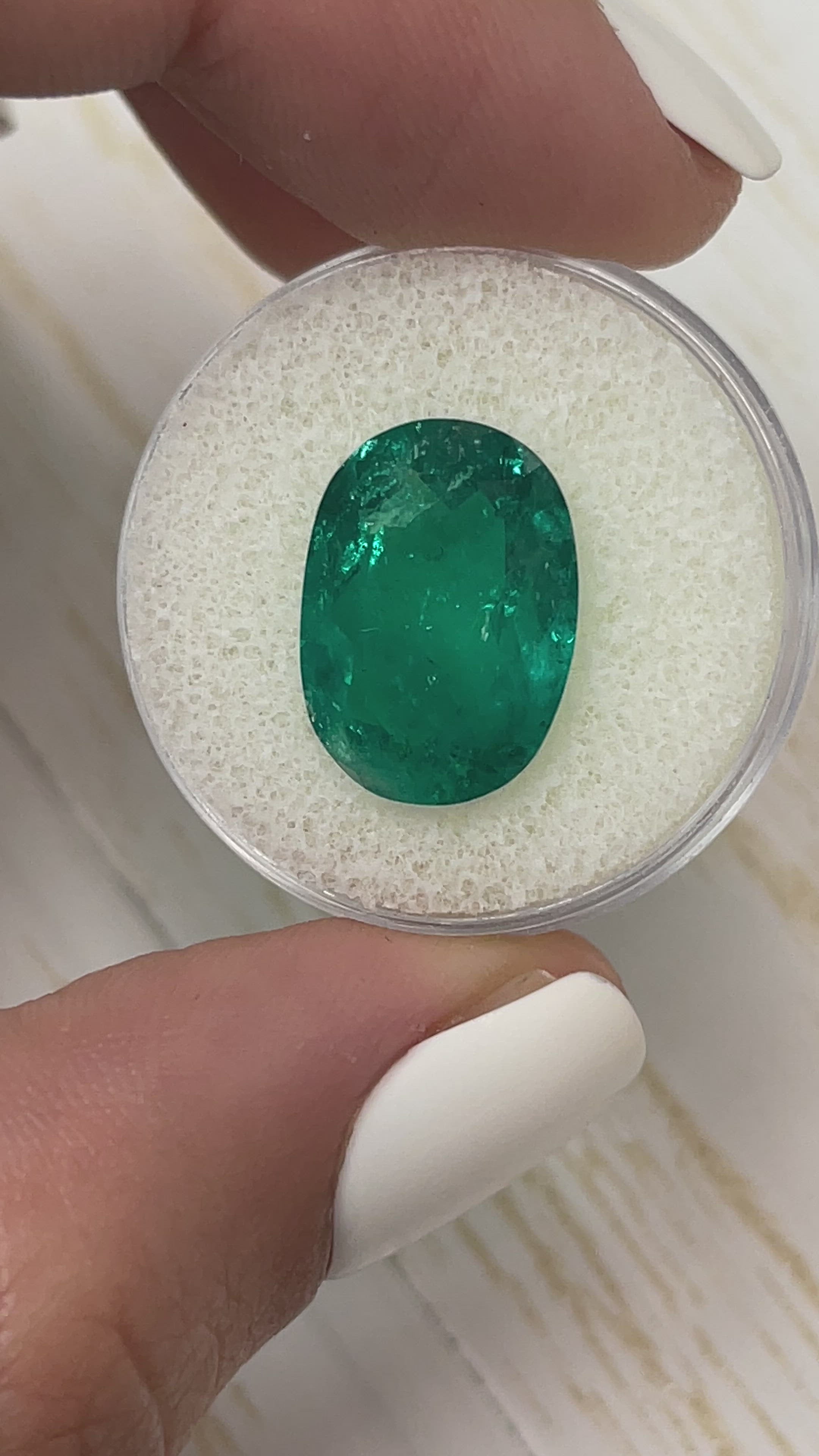 7.22 Carat 15.5x11 Vivid Muzo Green Natural Loose Colombian Emerald-Oval Cut