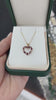 0.45-Carats Natural Ruby & Diamond Heart Micro Round Marquise Cut July Birthday Gift Necklace