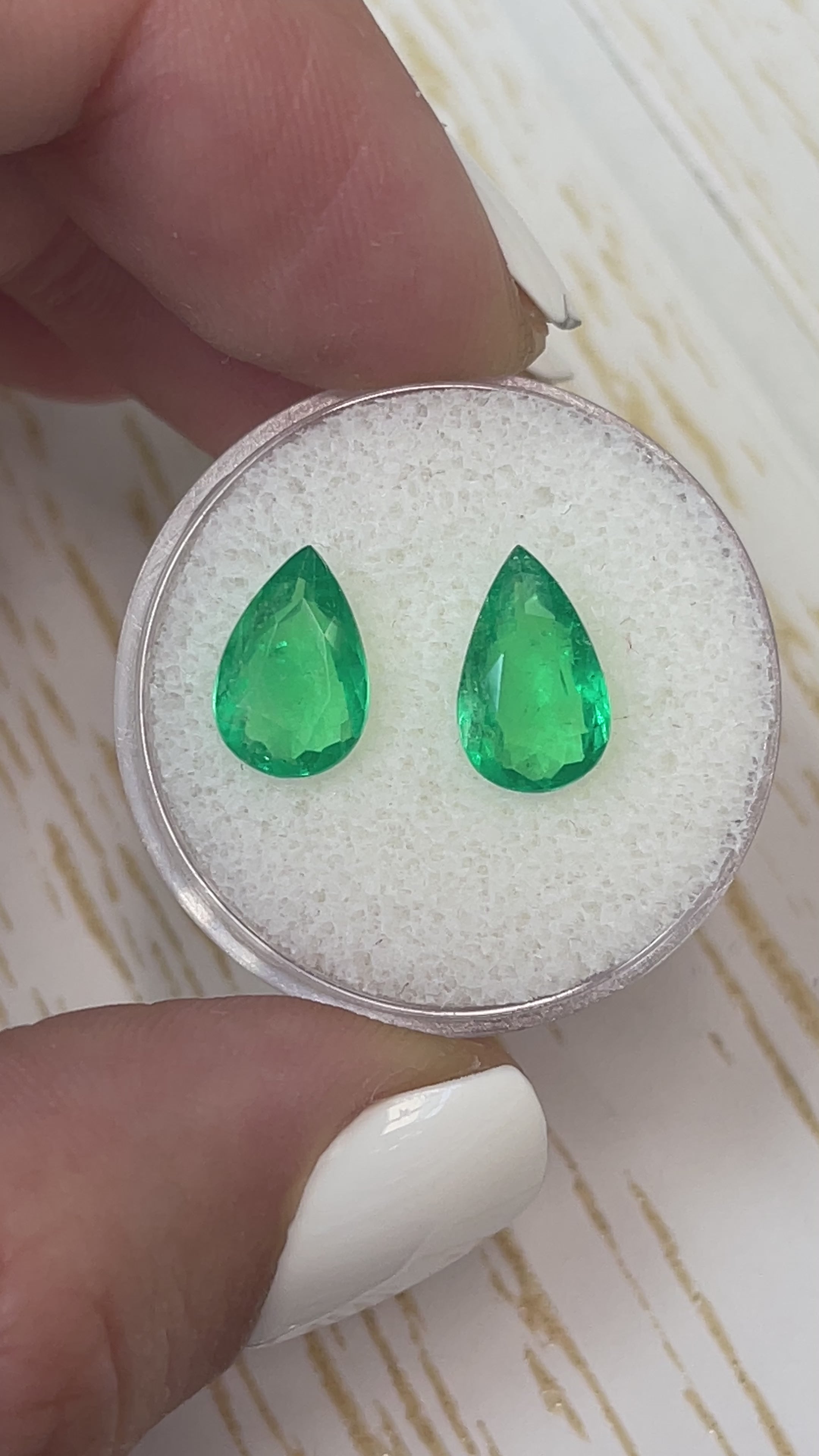 2.33 Carat Total Weight Pear-Cut Loose Colombian Emeralds - Matching Set