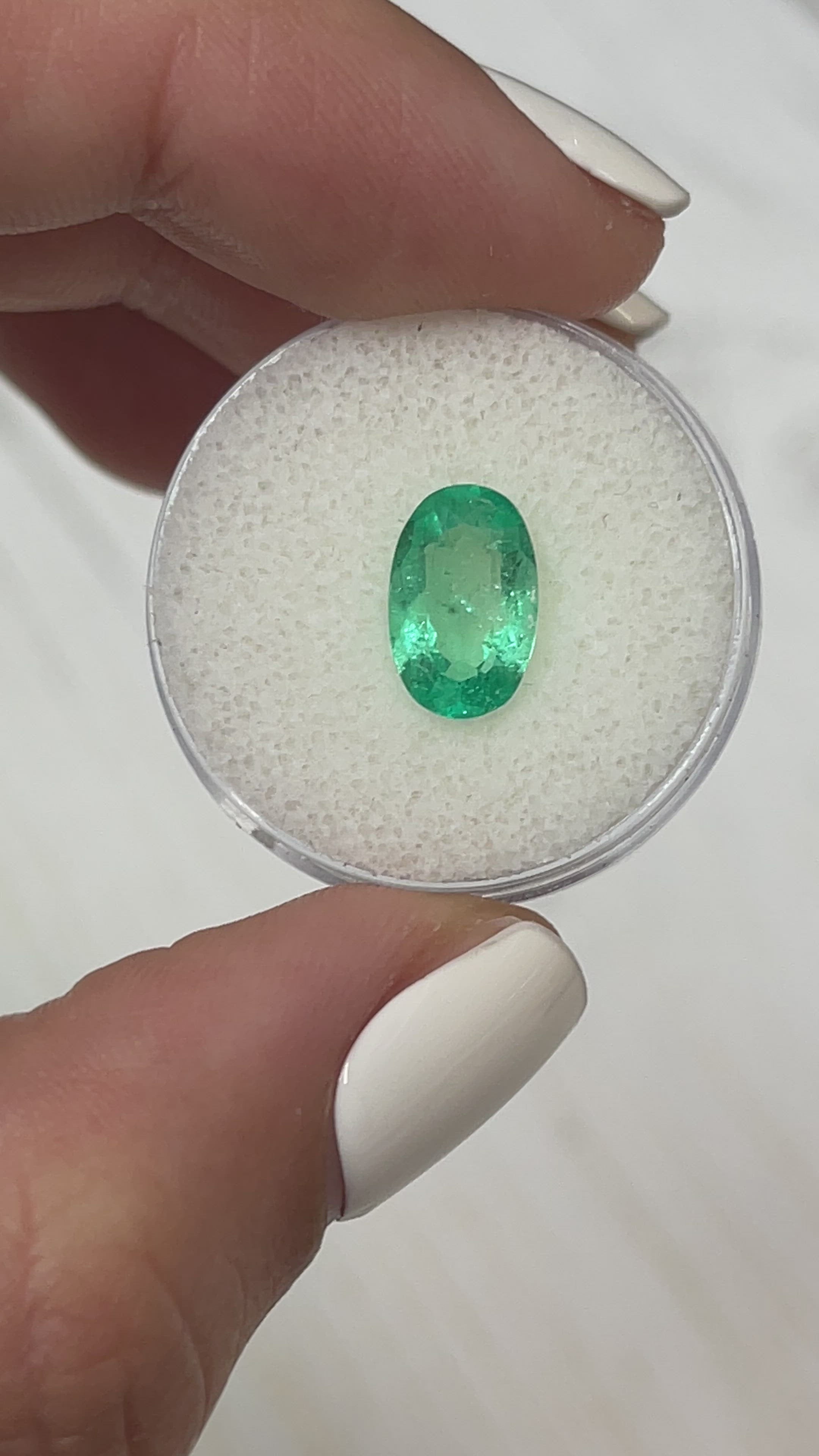 1.98 Carat 11x7 Elongated Green Natural Loose Colombian Emerald-Oval Cut