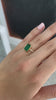 3.85tcw 18K Real Deep Dark Elongated Emerald Cut & Diamond Accent Yellow Gold Engagement Ring