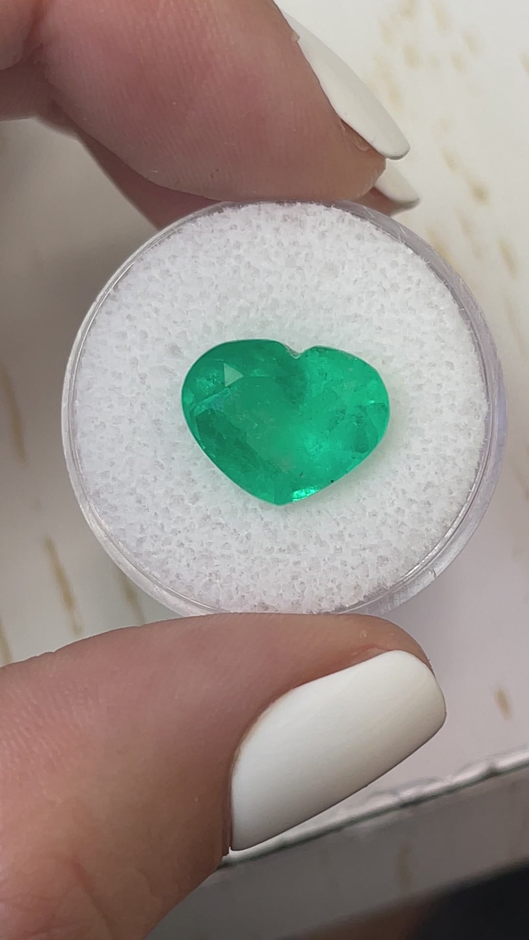 5.80 Carat Bright Green Natural Loose Colombian Emerald-Heart Cut