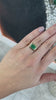 2.30ct 14K Natural East to West Dark Forest Green Emerald Cut Solitaire Yellow Gold Ring