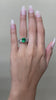 3.35tcw AAA+ Cushion Cut Emerald & Diamond Shank Statement Ring 18K White Gold video