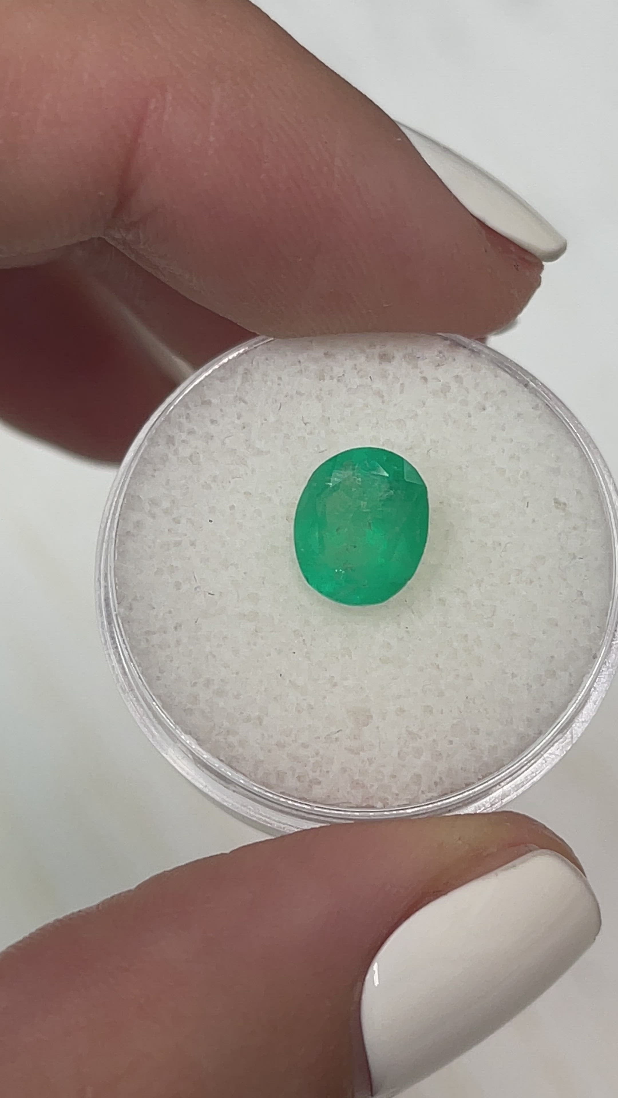 1.76 Carat 8.6x7.6 Chunky Medium Green Natural Loose Colombian Emerald-Oval Cut