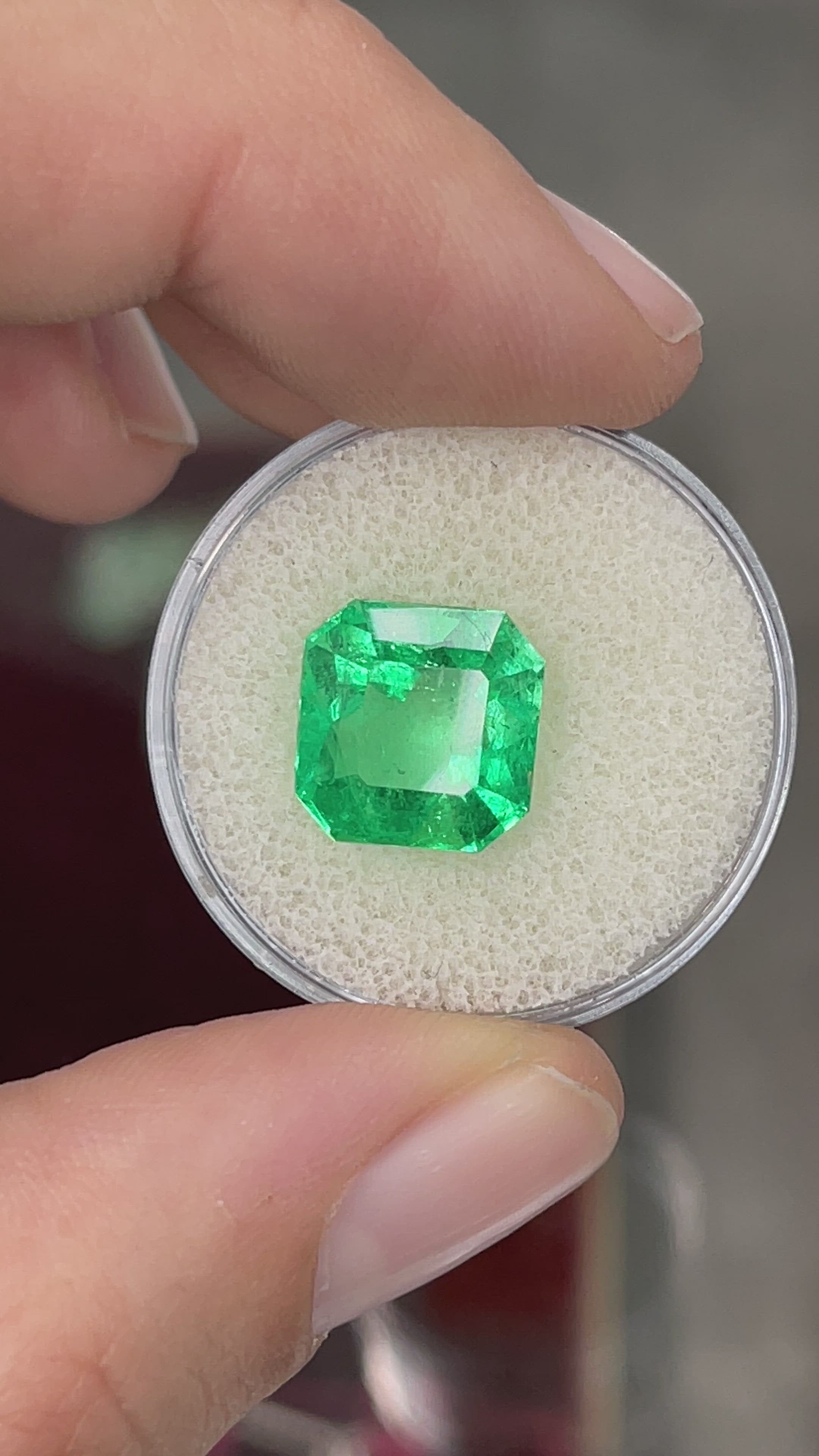 6.40 Carat 11x11 Vivid Muzo Green Natural Loose Colombian Emerald-Asscher Cut