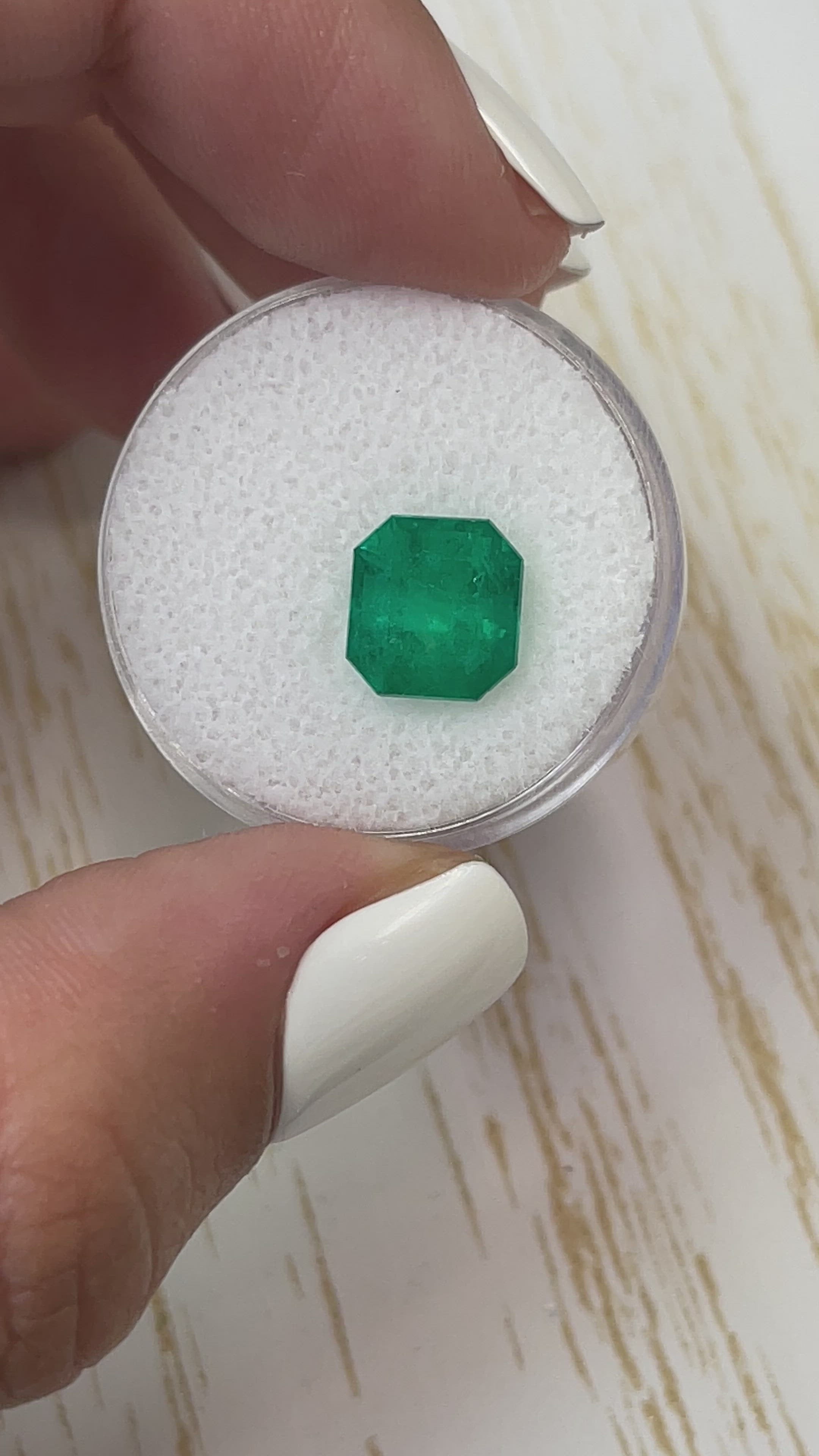 3.33 Carat 9x8.5 Vivid Muzo Colombian Emerald-Asscher Cut with Clipped Corners