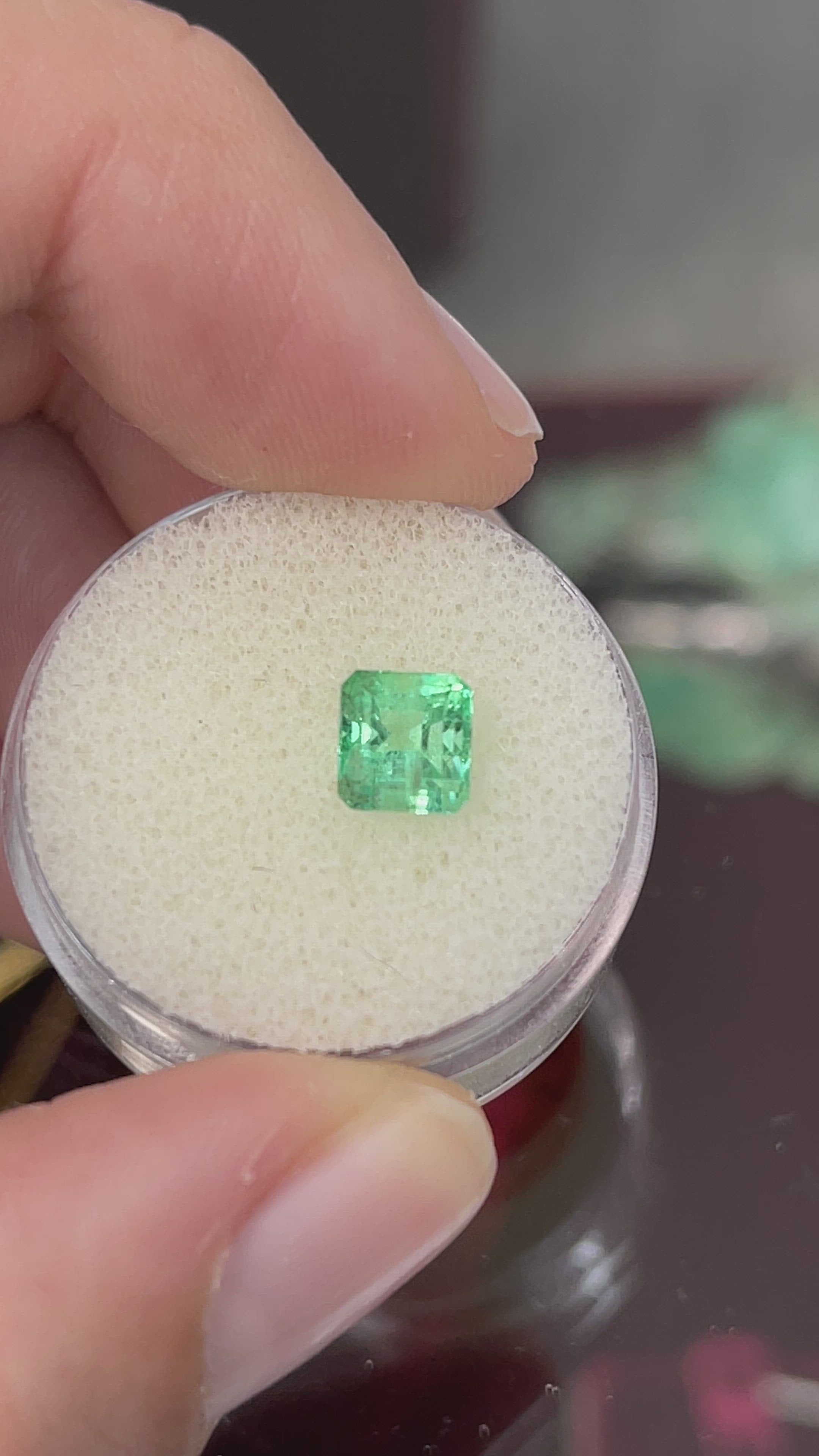 1.30 Carat Asscher Cut Natural Unset Colombian Emerald-Square Cut