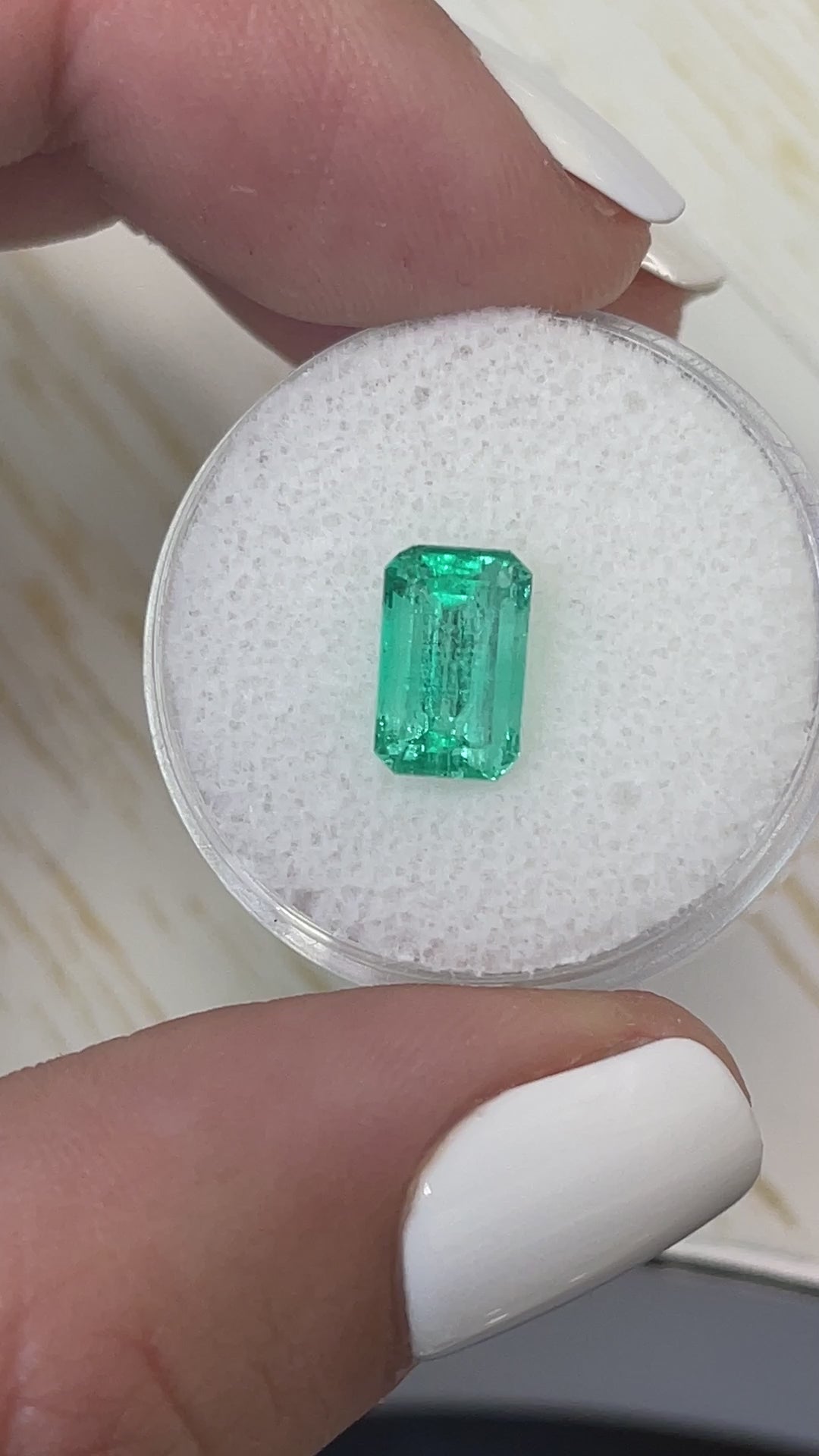 1.96 Carat 9x6 Bluish Green Natural Loose Colombian Emerald- Emerald Cut