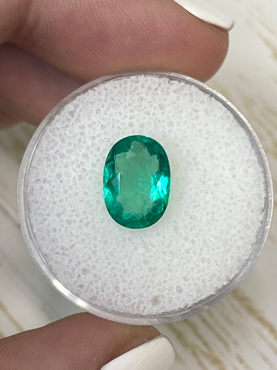 2.49 Carat 10x8 VVS Clarity Green Natural Loose Colombian Emerald-Oval Cut