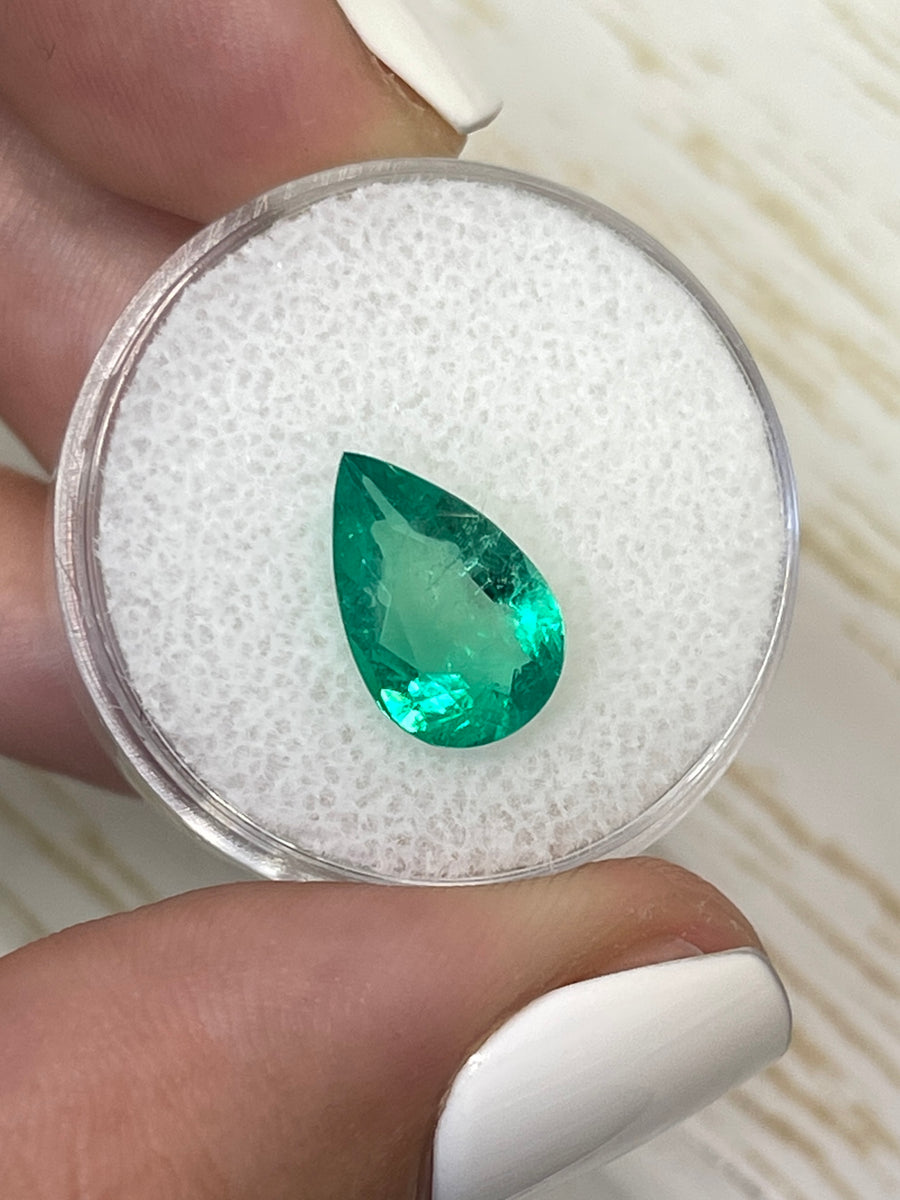 Emerald Gemstone - 2.51 Carat Pear Shaped Loose Colombian Jewel in Green