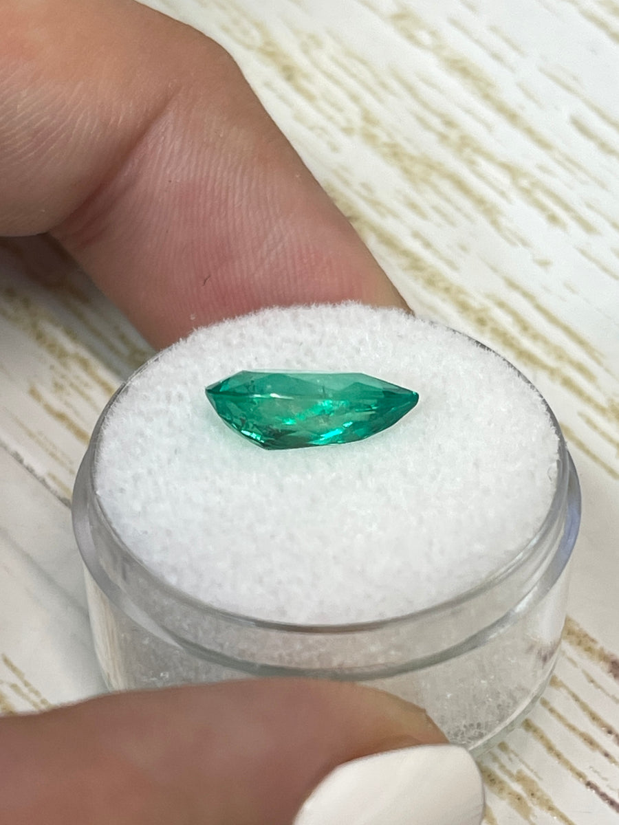 Colombian Emerald - Natural 2.51 Carat Pear Shaped Gem, Gorgeous Green Hue