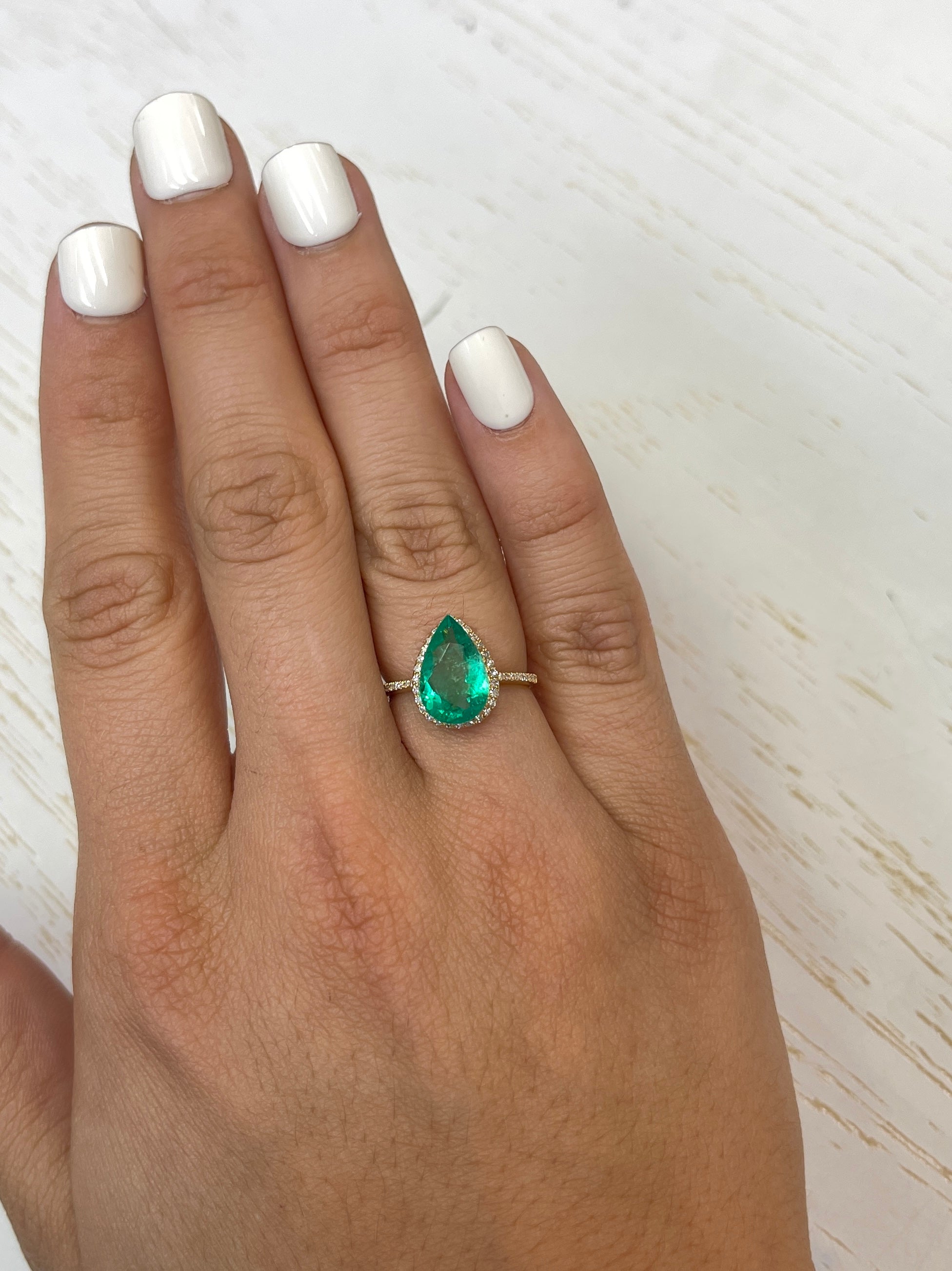 2.51 Carat 12.5x8 Green Natural Loose Colombian Emerald-Pear Cut - JR Colombian Emeralds