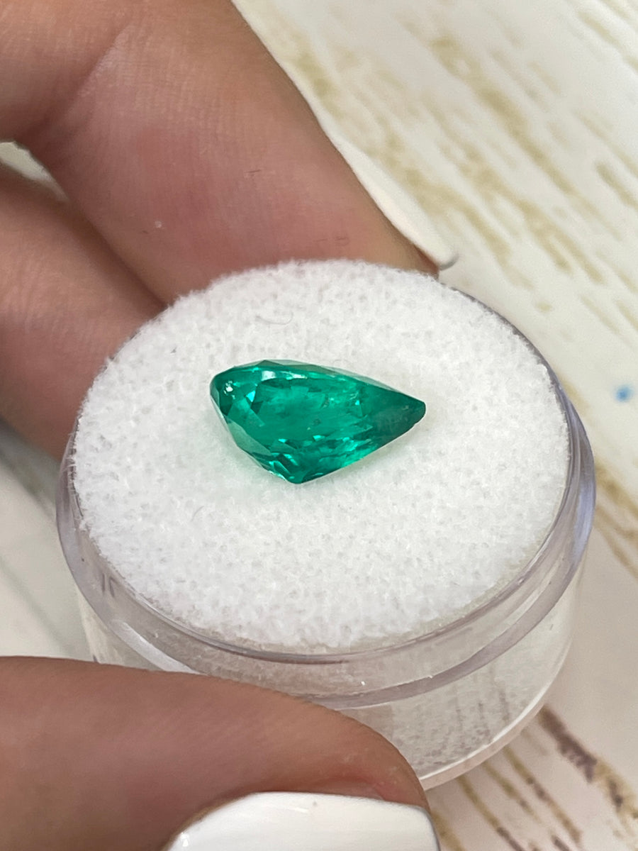 Stunning 3.26 Carat Loose Emerald - Colombian Pear-Shaped Jewel