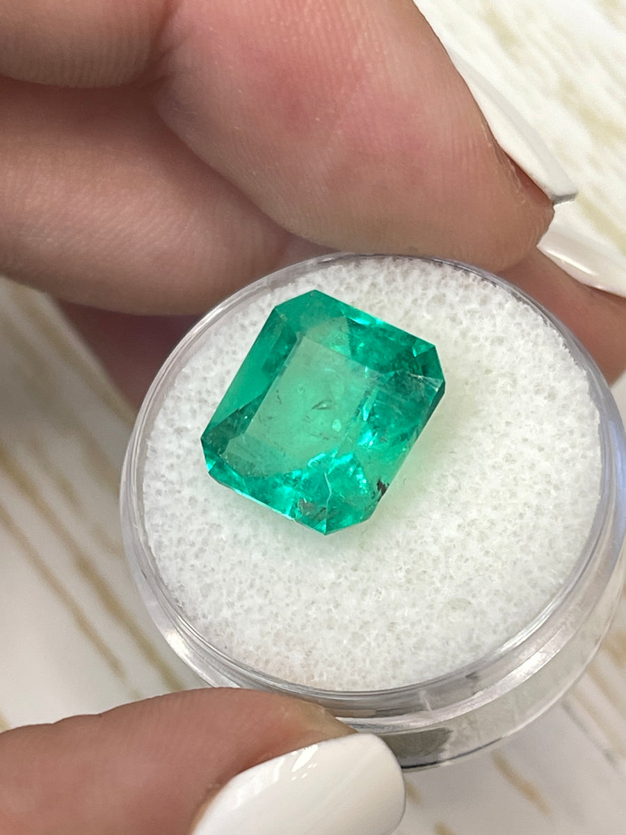 12.5x11.7 mm Colombian Emerald - Asscher Cut - 8.10 Carat