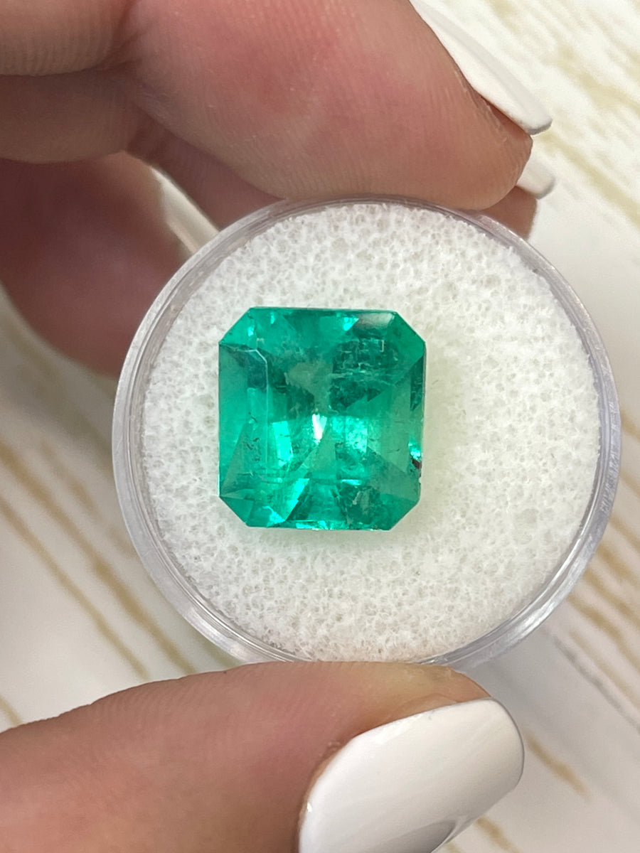 12.5x11.7 mm Asscher Cut Emerald - 8.10 Carat - Colombian
