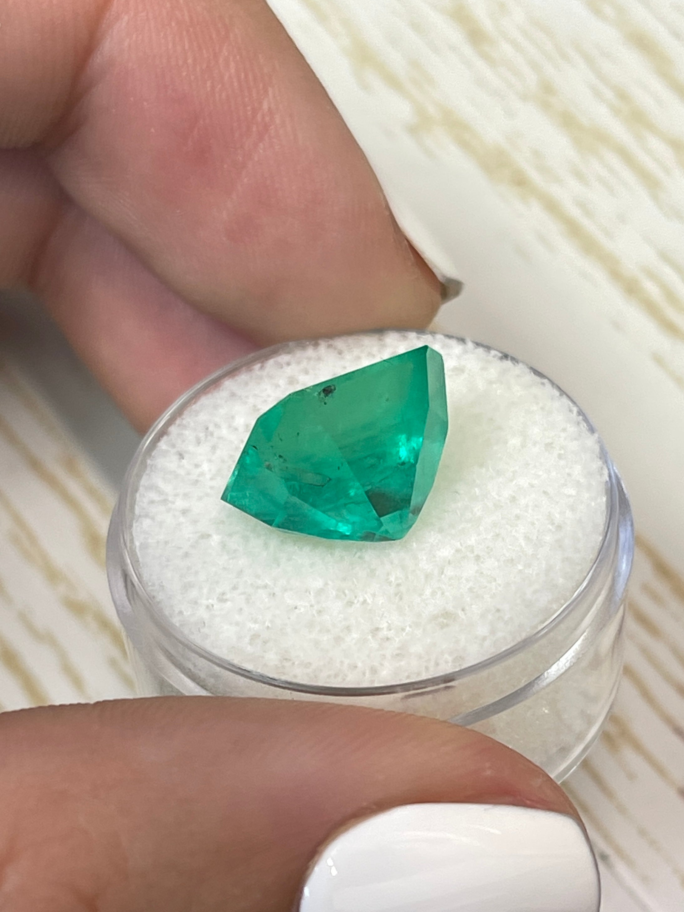 8.10 Carat 12.5x11.7 Vibrant Green Natural Loose Colombian Emerald-Asscher Cut - JR Colombian Emeralds