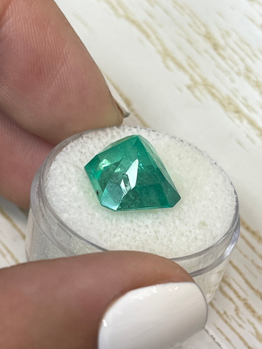 8.10 Carat 12.5x11.7 Vibrant Green Natural Loose Colombian Emerald-Asscher Cut