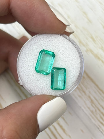 Stunning Loose Colombian Emeralds - 4.79 Total Carat Weight - Emerald Cut