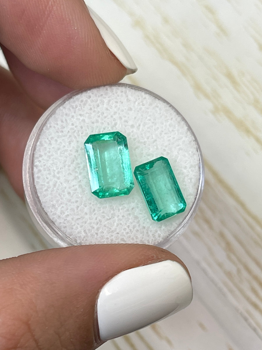 Emerald Cut Colombian Emeralds - 4.79 Carat Total Weight - Loose Stones