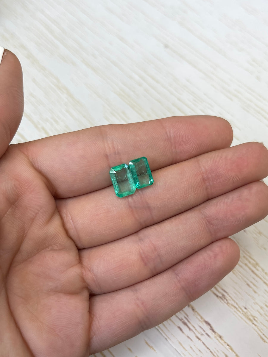 4.79tcw 10x7 Matching Loose Colombian Emeralds-Emerald Cut
