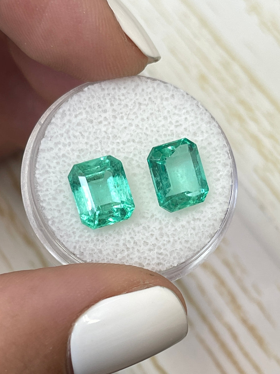 3.85tcw Colombian Emeralds with Matching 8.5x6.5 Dimensions