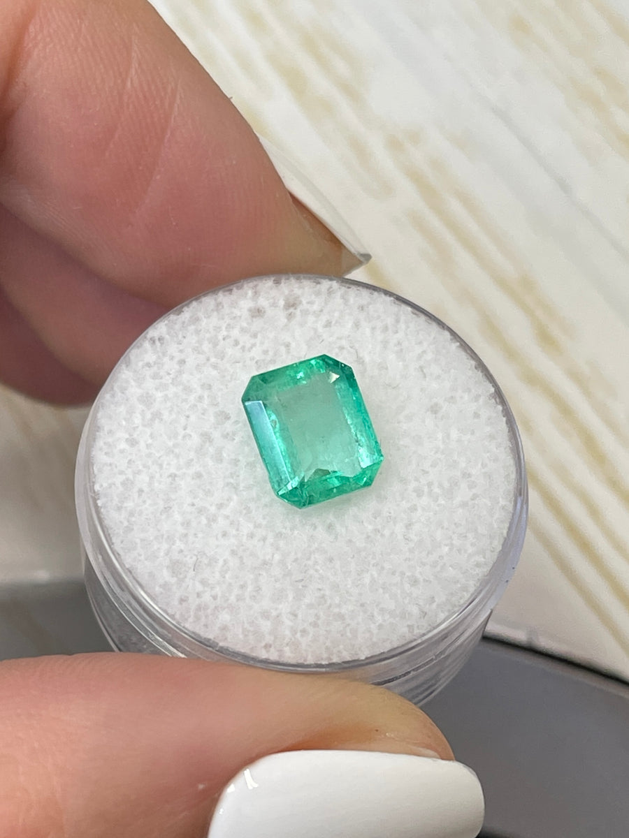 2.34 Carat Loose Colombian Emerald - Emerald Cut, Light Blue Tint
