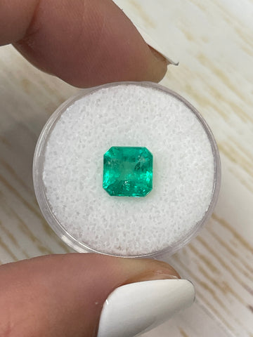 Asscher Cut Colombian Emerald - 2.50 Carat Bluish Green Gem
